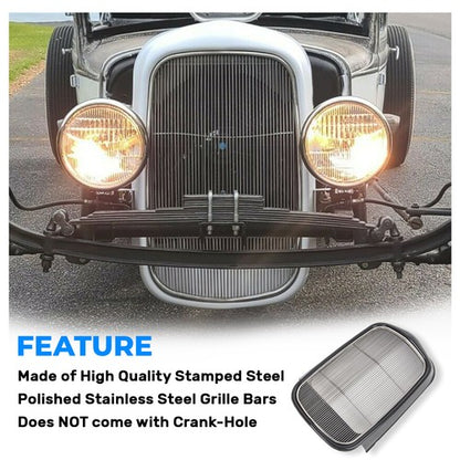 Solid Spare FOR 1932 FORD Hot Rod Steel Radiator STEEL FRONT GRILLE SHELL+Smooth INSERT NEW