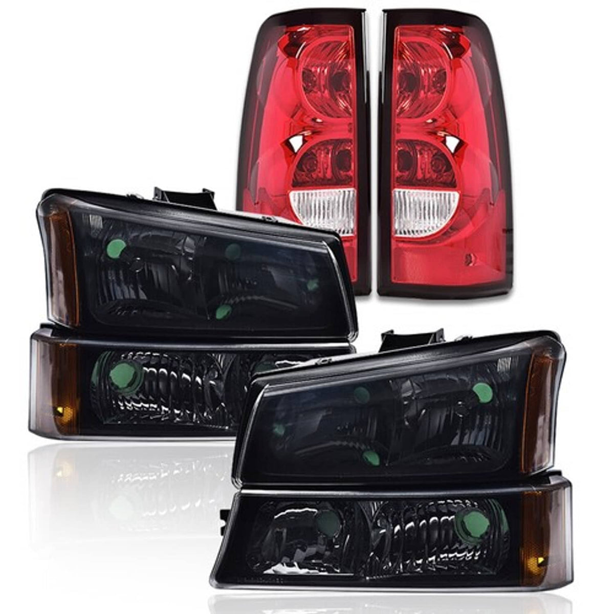 Solid Spare Fit For 2003 2004 2005 2006 Chevy Silverado 1500 Headlights Tail Light