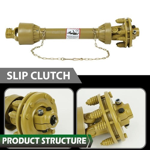 Solid Spare PTO Shaft PTO Drive Shaft 1-3/8"x6 Spline w/Slip Clutch T4 31.5-41" Yellow