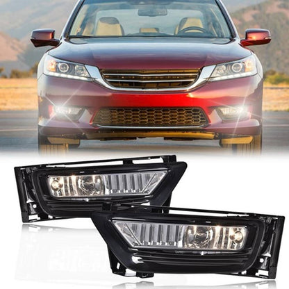 Solid Spare Fit For 2013 2014 2015 Honda Accord Sedan Smoke Front Bumper Fog Lights W/ Bulbs
