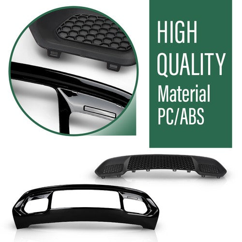 Solid Spare Fit For 2017-2022 Jeep Grand Cherokee Front Lower Grille & Bumper Grill Bezel