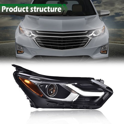 Solid Spare Passenger Right Headlight Headlamp Halogen w/LED DRL For 2018-2020 Chevy Equinox