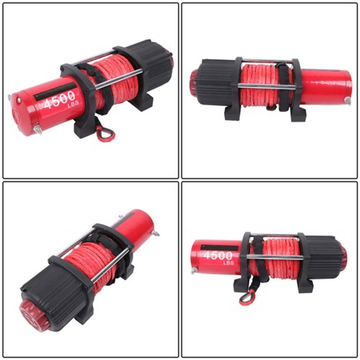 Solid Spare Electric Winch 4500lbs Synthetic Rope 12VDC Copper Motor With Wireless Remote