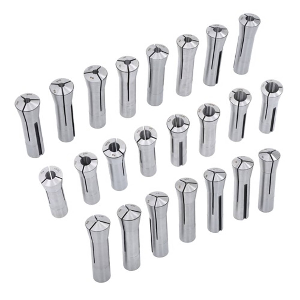 Solid Spare R8 Collet Set 1/16" to 3/4" 23 Pc for Bridgeport with R8 Collet Rack - 48 slot