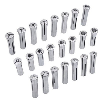 Solid Spare R8 Collet Set 1/16" to 3/4" 23 Pc for Bridgeport with R8 Collet Rack - 48 slot