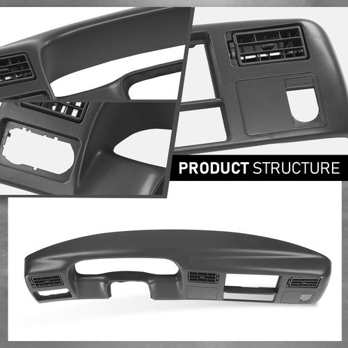 Solid Spare Dash Cluster Radio Bezel Trim Panel Dark Gray Fit For 1999-2004 Ford F250 F350