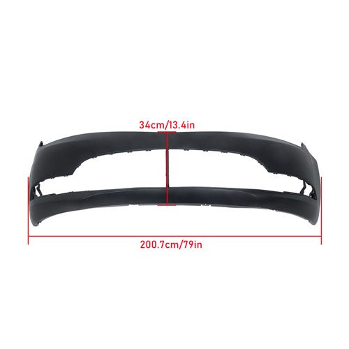 Solid Spare Front Bumper Cover Plastic Black Without Sensor Holes For Chrysler 200 2015-2018