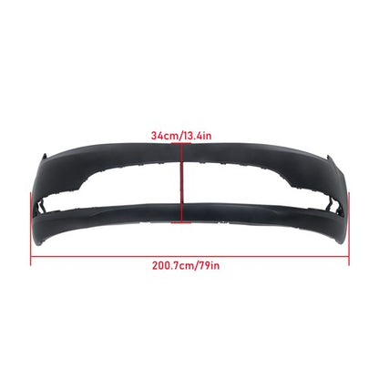 Solid Spare Front Bumper Cover Plastic Black Without Sensor Holes For Chrysler 200 2015-2018