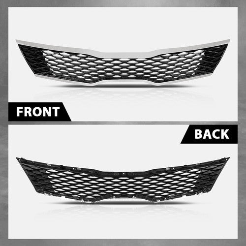 Solid Spare Fit For 2016-2018 Kia Optima SX SXL Front Bumper Upper Grille Black & Chrome