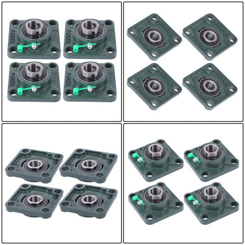 Solid Spare 4Pcs UCF204-12 Pillow Block Flange Bearing 3/4" Bore 4 Bolt Solid Base