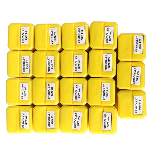 Solid Spare 19PCS ER32 2mm-20mm Spring Collet Set for CNC Workholding Engraving & milling