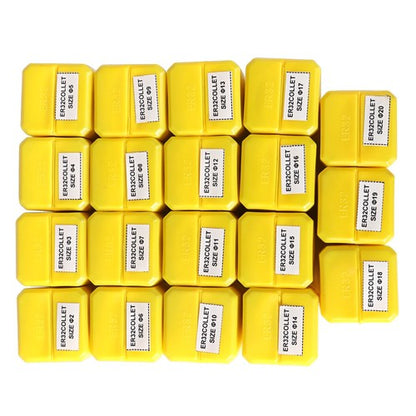 Solid Spare 19PCS ER32 2mm-20mm Spring Collet Set for CNC Workholding Engraving & milling