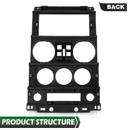 Solid Spare Fit For 2007-2010 Jeep Wrangler Instrument Panel Dash Center Bezel Trim Black