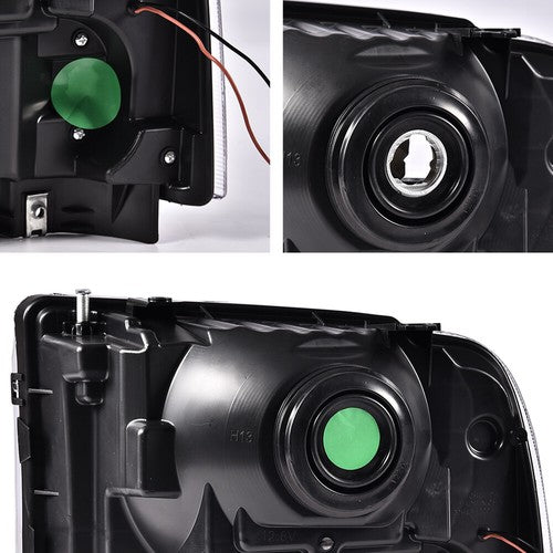Solid Spare Clear Corner Headlights w/ LED DRL Fit For 2005-2007 Ford F250 F350 Super Duty