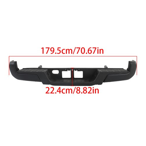 Solid Spare Rear Bumper Assembly Without Sensor Holes Metal Black For 2016-23 Toyota Tacoma