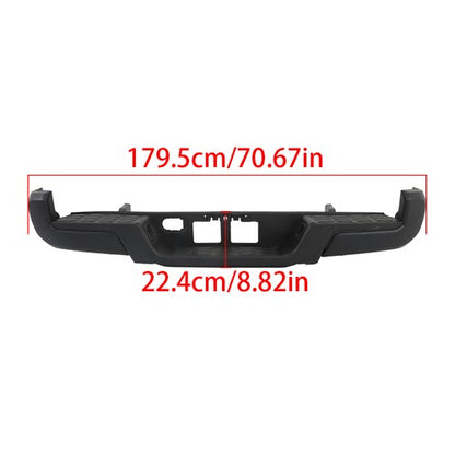 Solid Spare Rear Bumper Assembly Without Sensor Holes Metal Black For 2016-23 Toyota Tacoma
