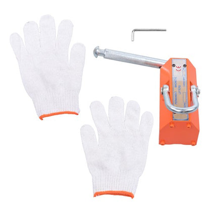 Solid Spare Magnetic Lifter Lifting Magnet Hoist 880 lbs/400 kg 2.5 Safety Factor Orange