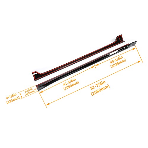 Solid Spare Side Skirts Extension Rocker Panels Black For Tesla Model 3 2017-2023 2022