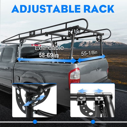 Solid Spare Adjustable FullSize Trunk Bed Truck PICKUP Rack Ladder Lumber Utility Kayak