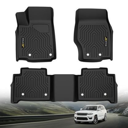 Solid Spare TPE Floor Mats Fit For 22-25 Jeep Grand Cherokee All Weather Protection Liners
