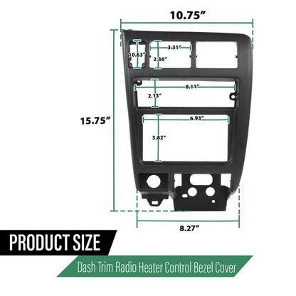 Solid Spare Fit For 1998-2004 Toyota Tacoma Center Dash Radio Bezel Trim Cover Black