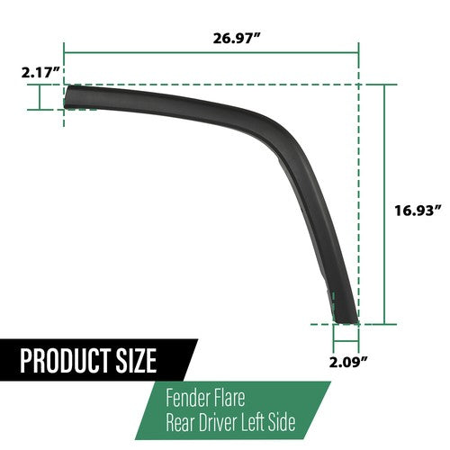 Solid Spare Rear Left Driver Side Wheel Arch Trim Fit For 2011-2022 Jeep Grand Cherokee