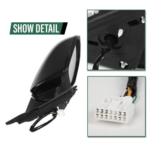 Solid Spare Fit For 16-20 Honda Civic 11 Pin Power Heated View Camera Mirror Passenger Side