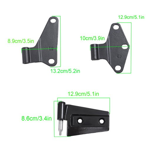 Solid Spare Suitable For Jeep Wrangler 2007-2018 Black Body Door Hinge Replacement Set 16pcs