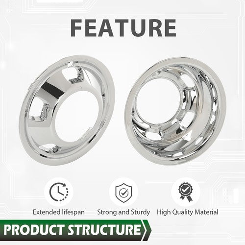 Solid Spare Fit For 03-18 DODGE RAM 3500 17" Dually Wheel Simulators Dual Skins Liner
