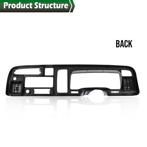 Solid Spare Fit For 94-97 Dodge Ram 1500 2500 3500 Pickup Black Dashboard Bezel w/ Vents