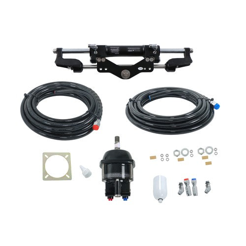 Solid Spare 350HP Hydraulic Outboard Steering System Helm Pump Cylinder Tubing Kit 26ft