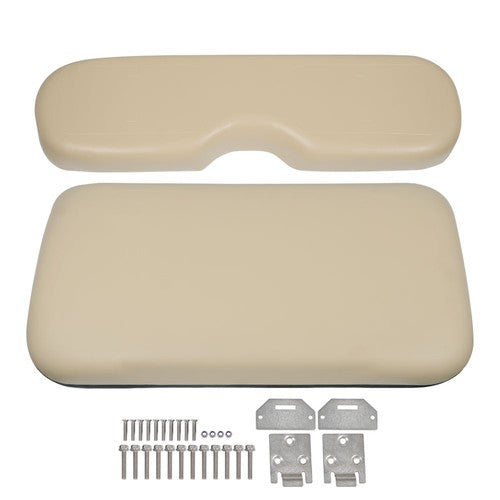 Solid Spare Golf Cart Tan Front Seat Cushion with Hardware For EZGO Medalist TXT 1994-2013