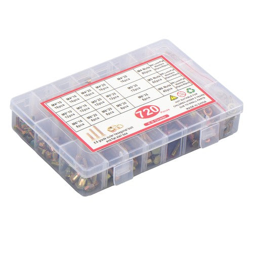 Solid Spare 720 PCS Heavy Duty M4 M5 M6 Alloy Steel Hexagon Bolts Nuts And Washers Kit