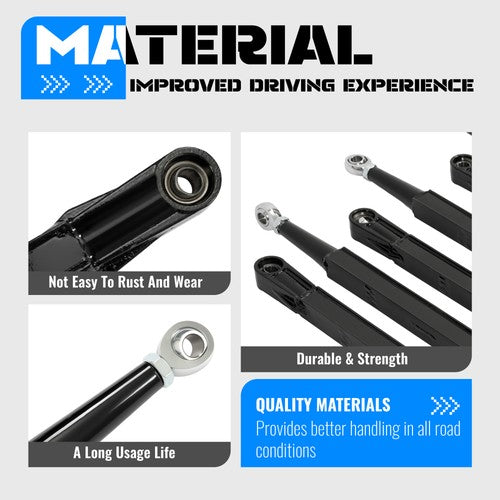 Solid Spare Steel Boxed Rear Radius Arms For Can-Am Maverick X3 2017+ 64" Body Powder Coated
