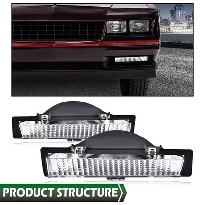 Solid Spare Front Park Turn Signal Lights Clear Fit For 1981-1988 Chevy Monte Carlo SS