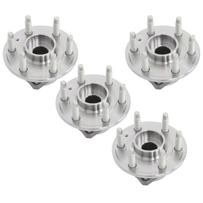 Solid Spare 4pc For Cadillac SRX 2010 2011 2012 2013-2016 Front Rear Wheel Bearing Hub Kit