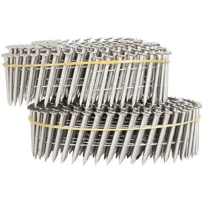 Solid Spare 15 Degree Wire Coil 1-1/4 ×.09 Ring Shank Stainless Steel Siding Nails 1200Pcs