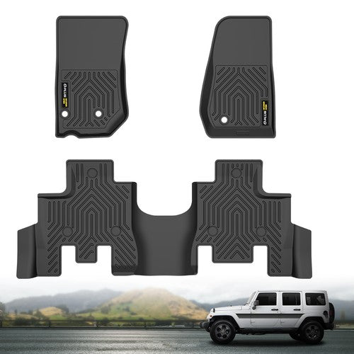 Solid Spare TPE Floor Mats Fit For2013-2018 Jeep Wrangler JK All Weather Protection Liners
