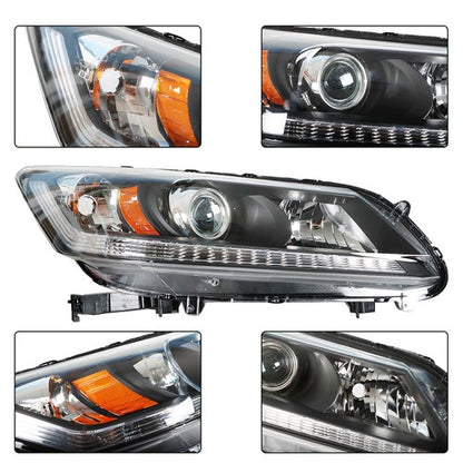 Solid Spare 1PCS Passenger Headlight Assembly Fit For Honda Accord 2013-2015 Clear Halogen