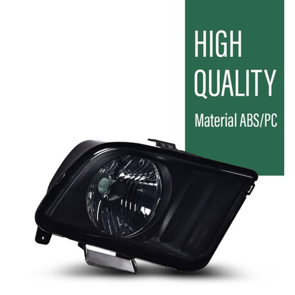Solid Spare Fit For 2005-2009 Ford Mustang Black Housing Smoke Lens Headlights Left+Right
