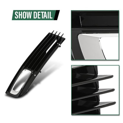 Solid Spare Fog Light Bezel Lamp Cover w/ Chrome Trim Fit For 08-10 Audi A8 D3 Left+Right