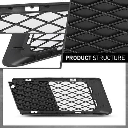 Solid Spare Fit For 07-10 BMW 328xi 328i xDrive Fog Light Cover Lower Grille Trim Left+Right