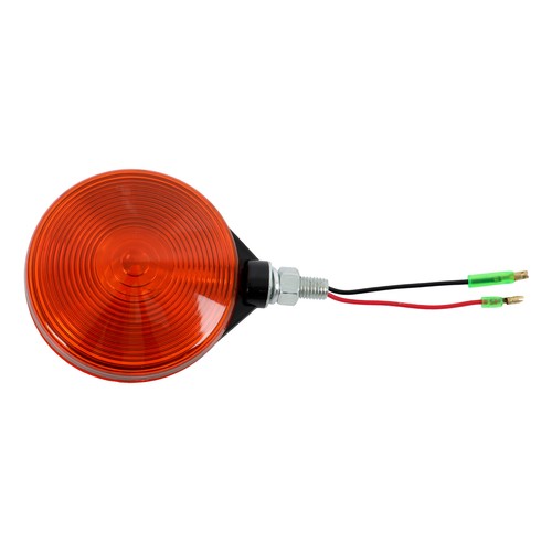 Solid Spare 12V Kubota Tractor Chrome Frame Amber Lens Warning Lamp Set Hazard Style