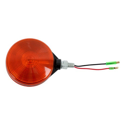 Solid Spare 12V Kubota Tractor Chrome Frame Amber Lens Warning Lamp Set Hazard Style