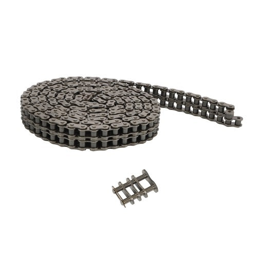 Solid Spare #50-2 Duplex Double Strand Roller Chain x 10 feet + 2 Connecting Links