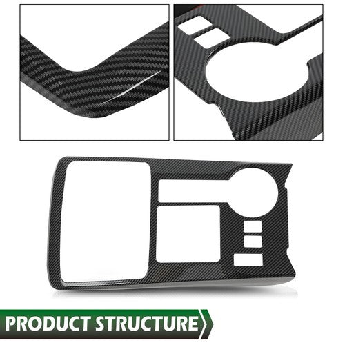 Solid Spare Fit For 10-2022 4Runner Carbon Look Center Console Gear Shift Panel Cover Trim