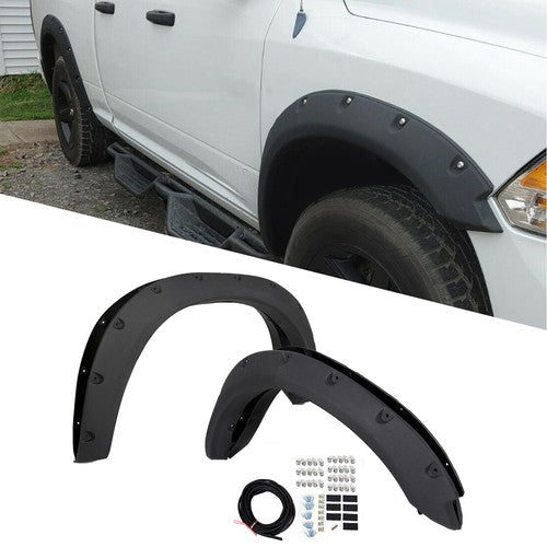 Solid Spare 4pcs Fender Flares Pocket Rivet Bolt Style Fit For Dodge Ram 1500/Classic 09-23