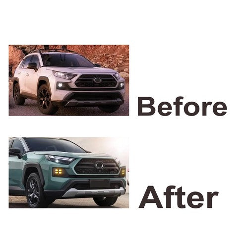 LED Fog Lights For 2019 2020-2024 Toyota Rav4 Adventure/TRD 4-Eyes Bi-color Lamp