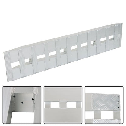 Solid Spare 2-Piece 60''x12'' Ramps 6500Lbs Car Trailer Truck Ramps Hook End Knife Aluminum