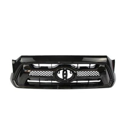 For 2012 2013 2014 2015 Toyota Tacoma Front Bumper Gloss Black Grille Grill